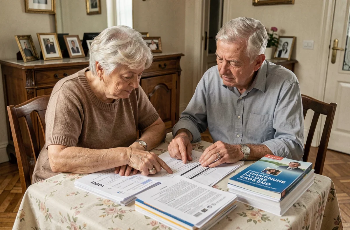 Couple de seniors consultant des documents fiscaux pour optimiser leurs dons et crédits d'impôt