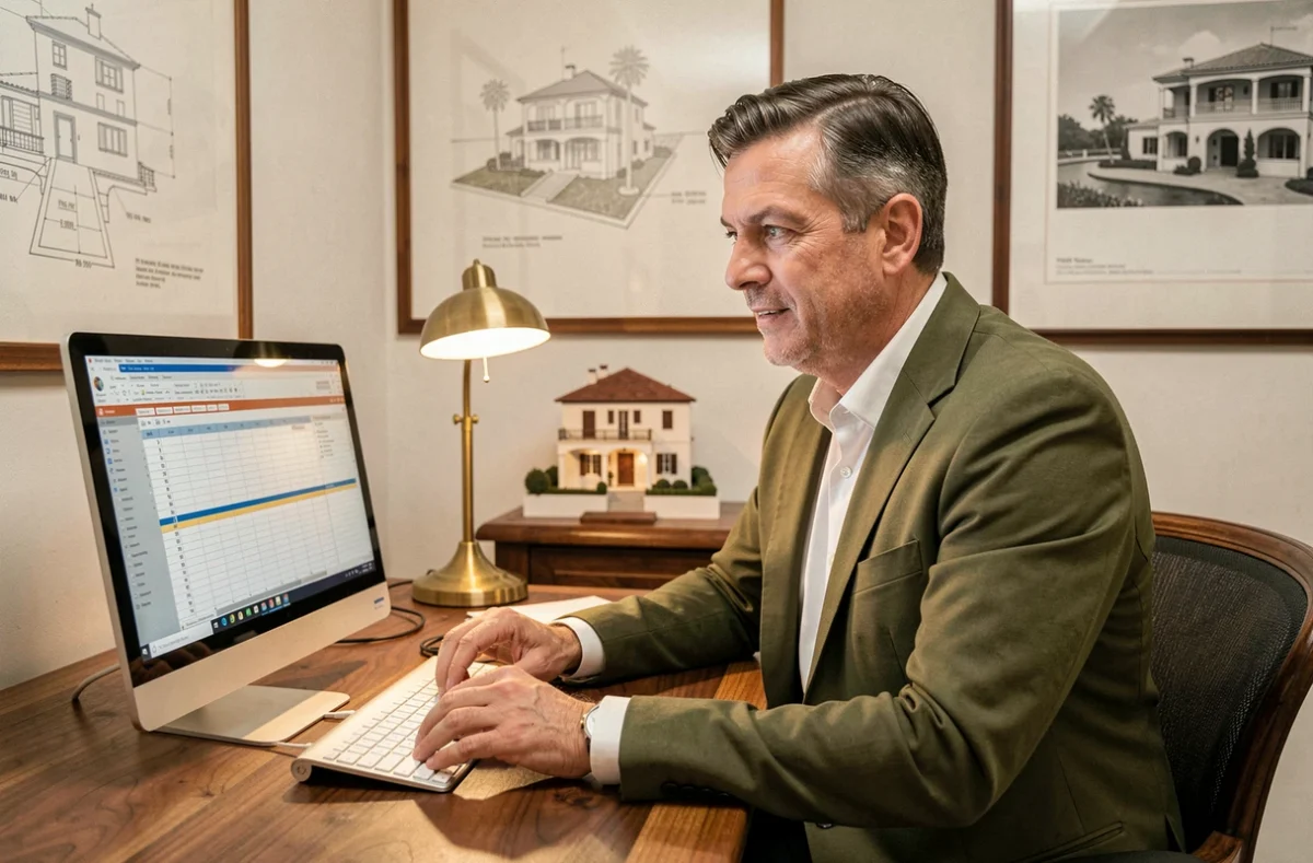 Conseiller financier Finances Conseil analysant un bilan patrimonial immobilier dans une consultance à Nice