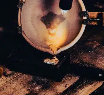 a close up of a metal object on a table