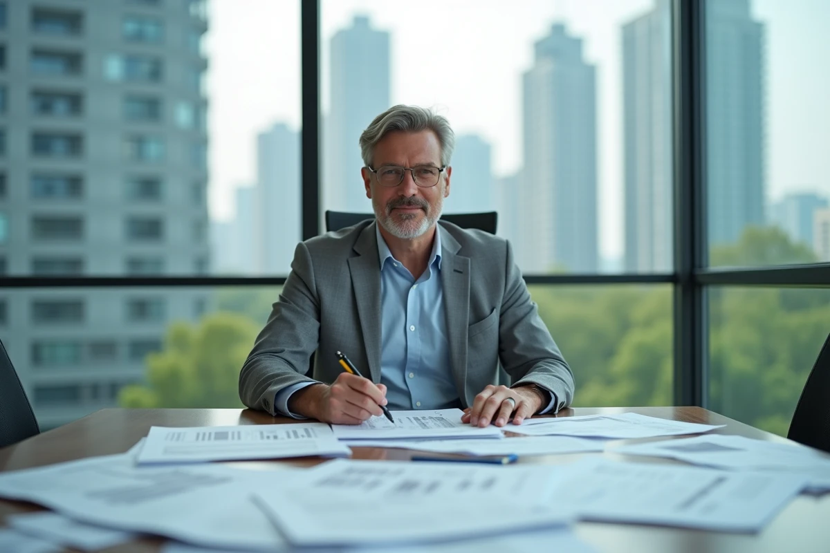 Homme en costume note lors d une réunion d affaires